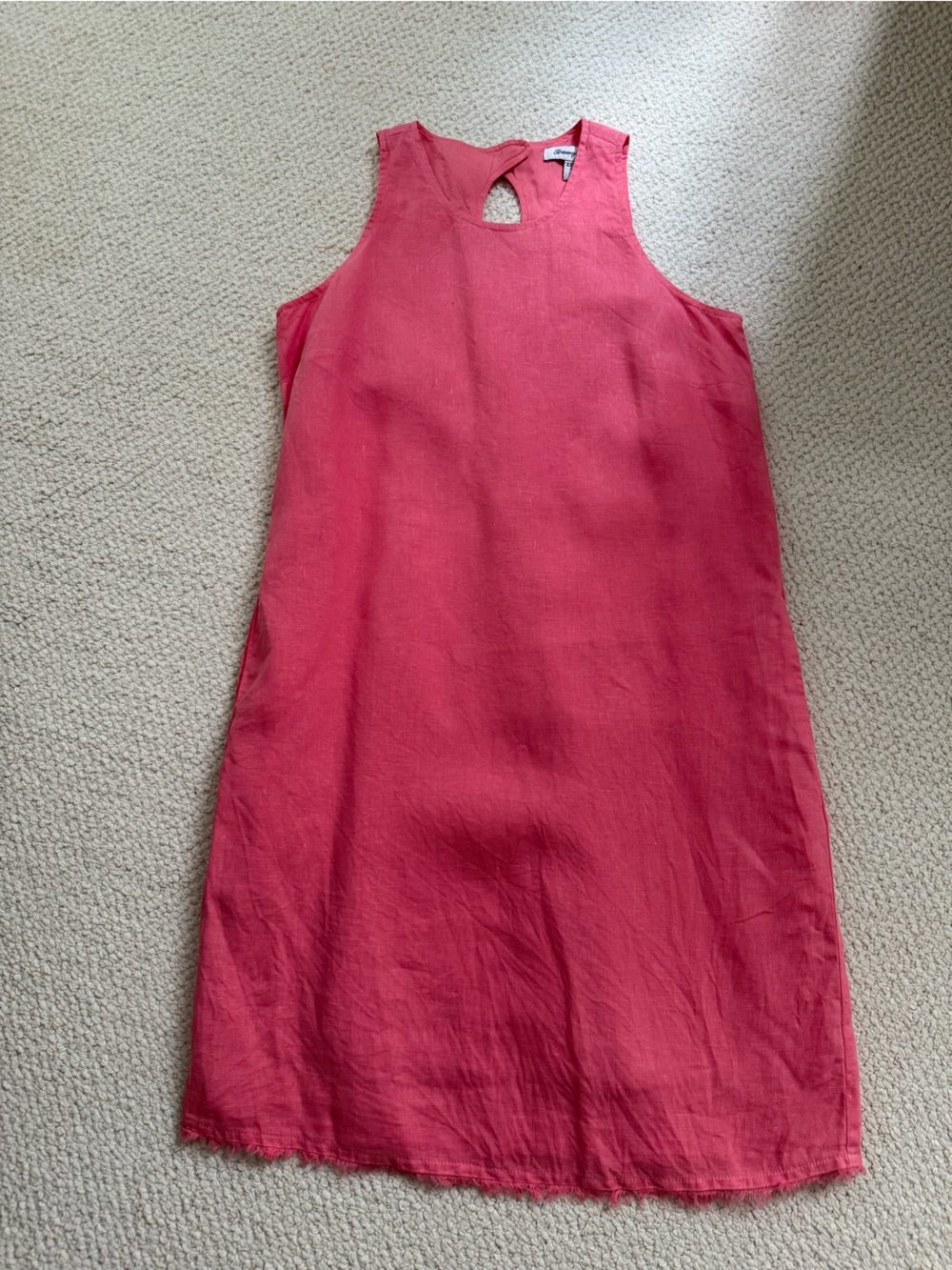 Tommy Bahama Girls Coral Pink Sleeveless Linen Dress